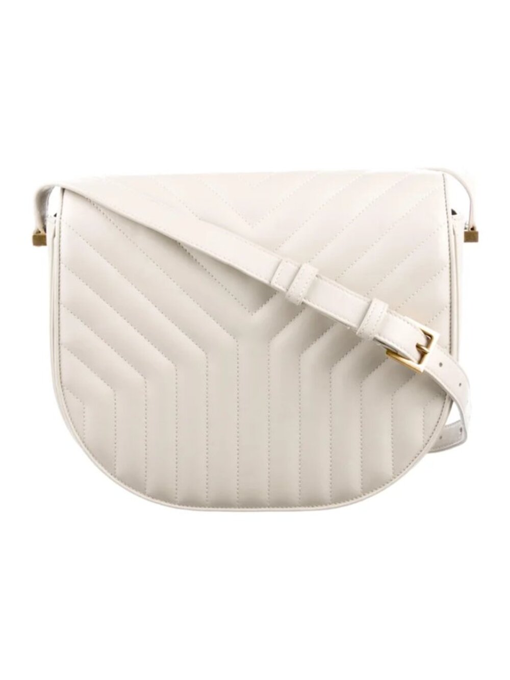 NEW Saint Laurent YSL Y Chevron Satchel Shoulder Bag Joan Quilted